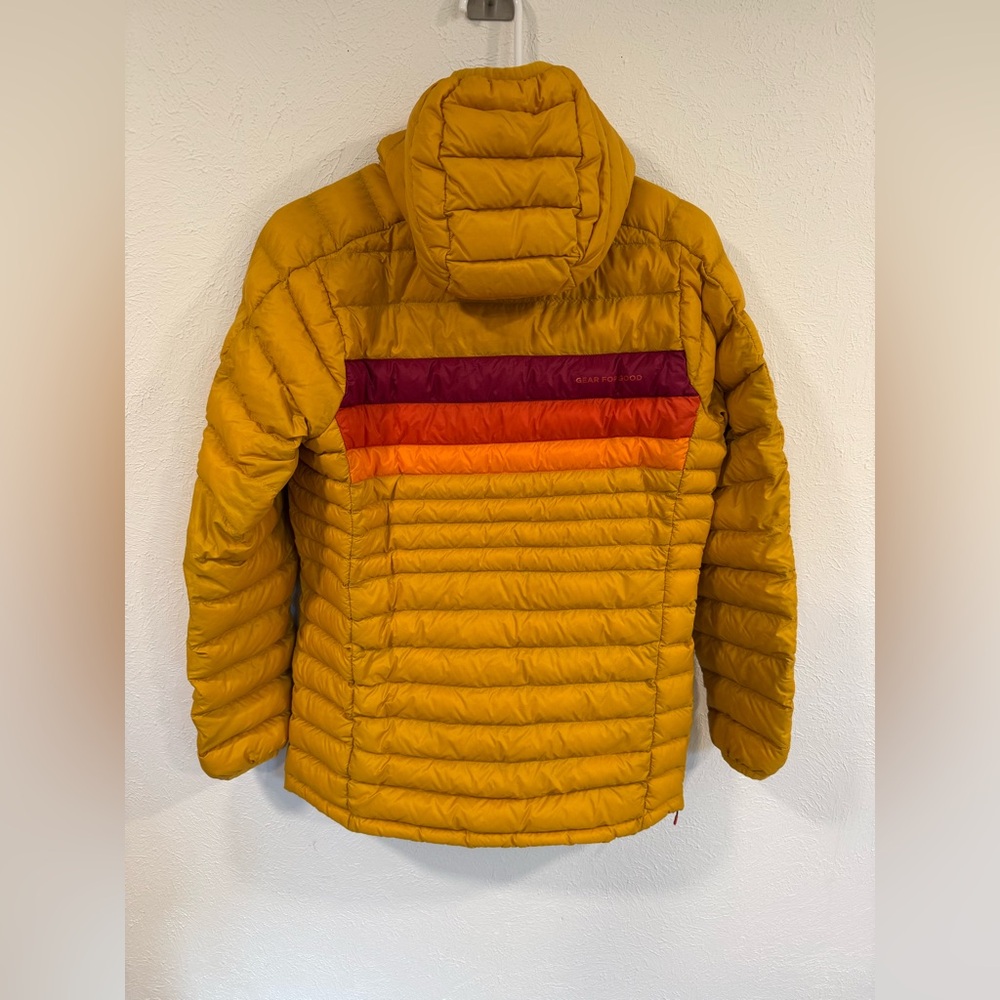 Cotopaxi Fuego Down Hooded Pullover, Amber Stripes, XS - Picture 9 of 15